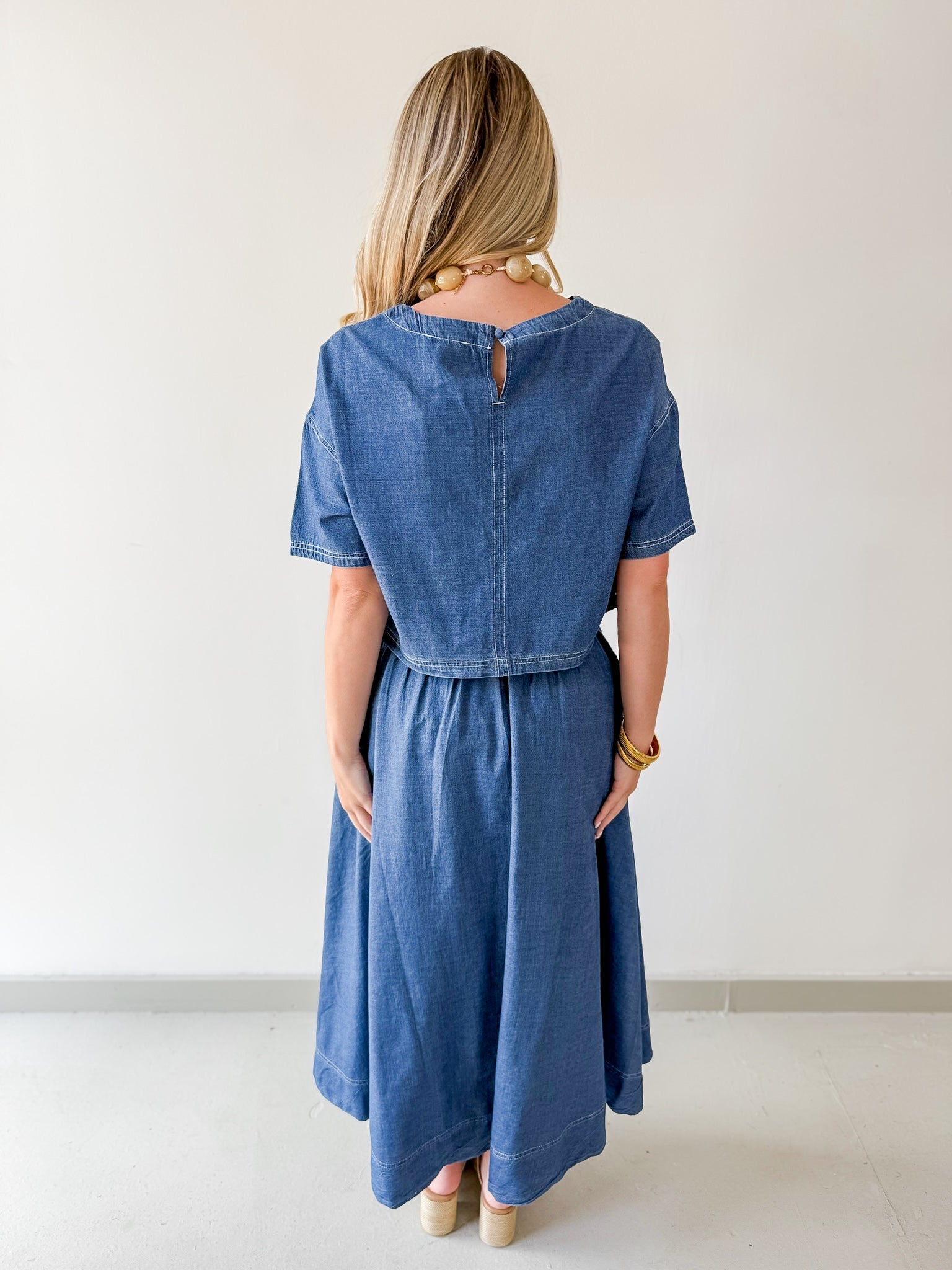 Crop Top & Pleated Skirt Set