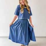 Crop Top & Pleated Skirt Set