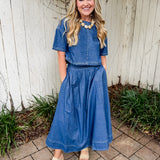 Crop Top & Pleated Skirt Set