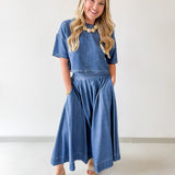Crop Top & Pleated Skirt Set