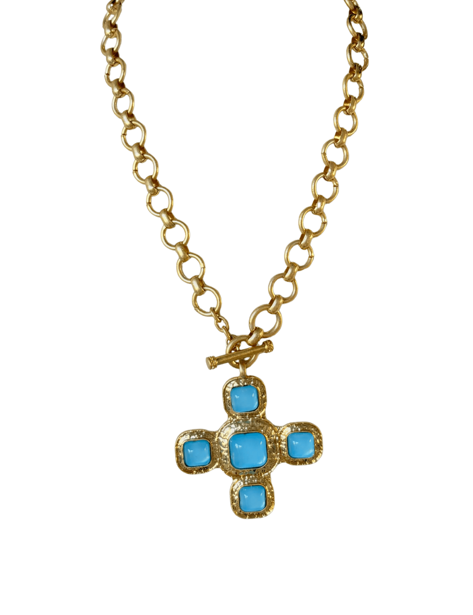 Cross Stone Pendant Necklace