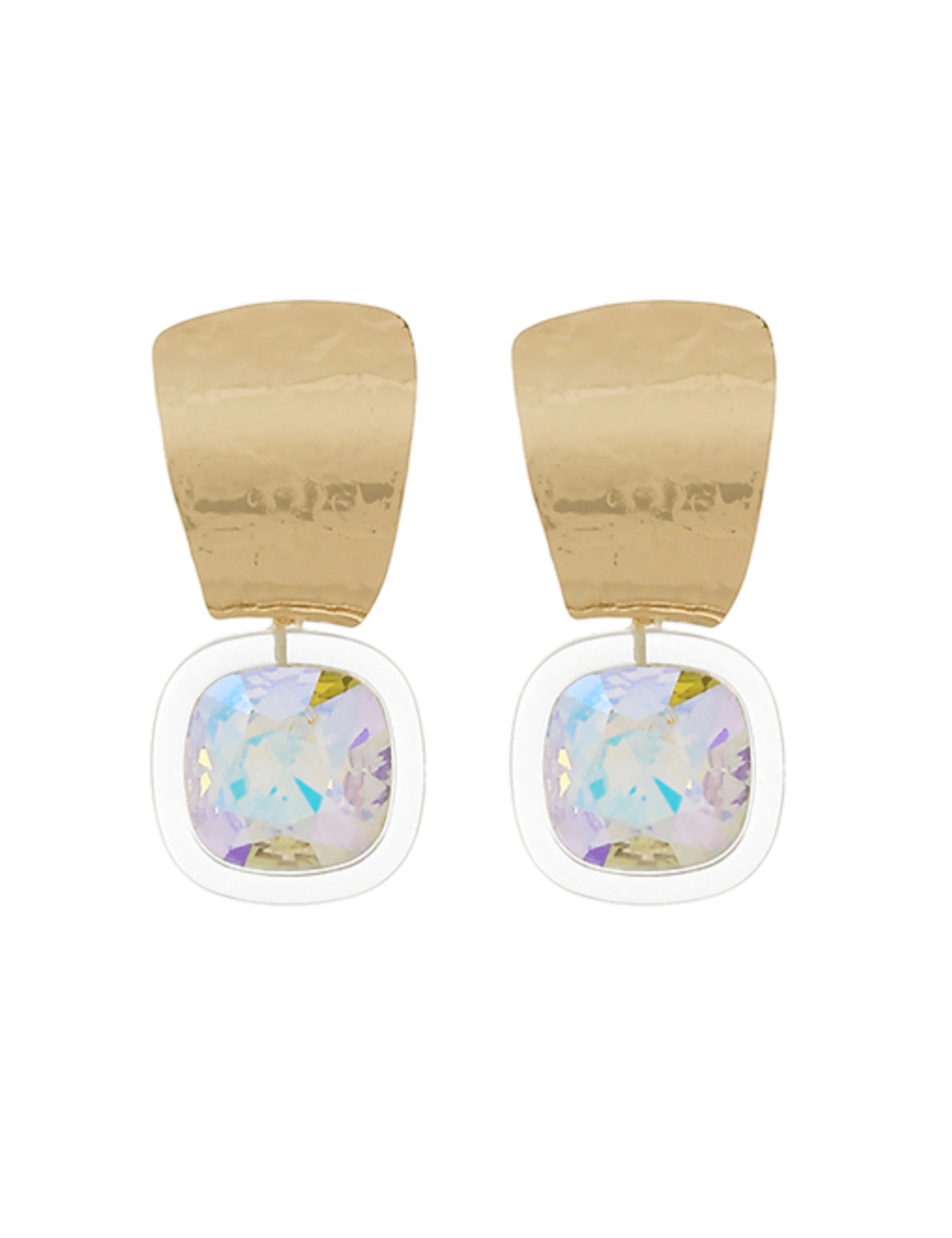 Cushion Textured Metal Earrings