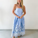 Cut Out Embroidery Detail Maxi Dress