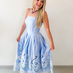 Cut Out Embroidery Detail Maxi Dress