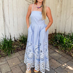 Cut Out Embroidery Detail Maxi Dress