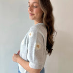 Daisy Round Neck Floral Sweater