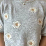 Daisy Round Neck Floral Sweater