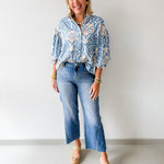 Damask Print Balloon Top
