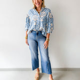 Damask Print Balloon Top