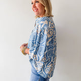 Damask Print Balloon Top