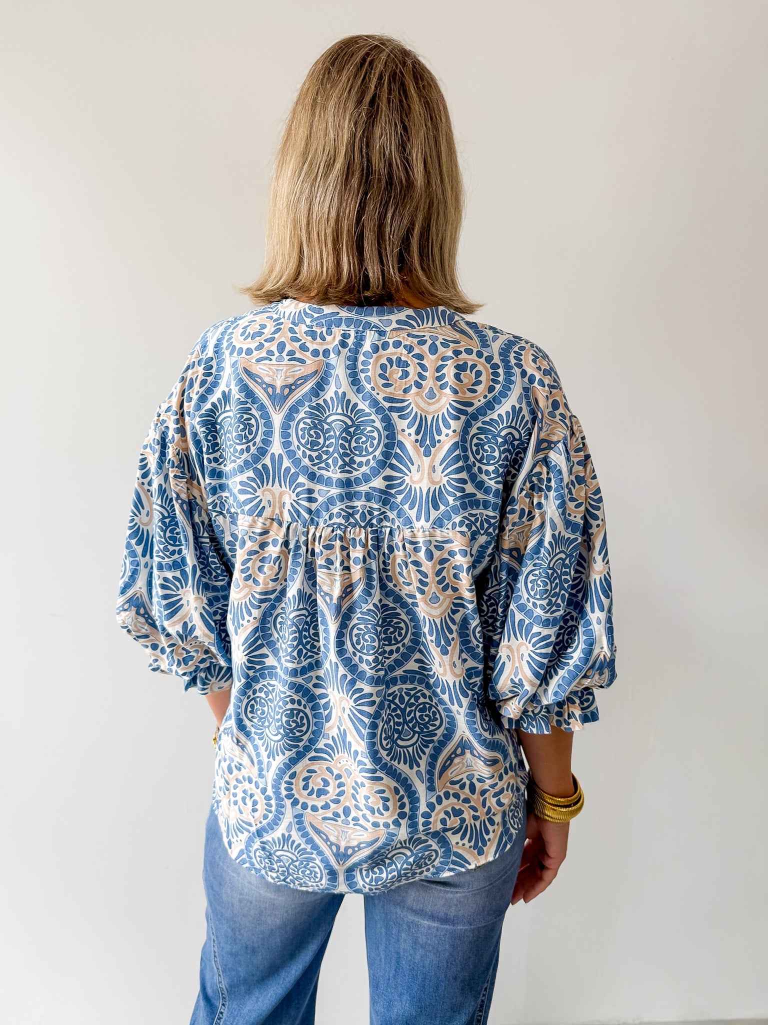 Damask Print Balloon Top