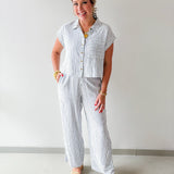 Dana Stripe Top & Pant Set