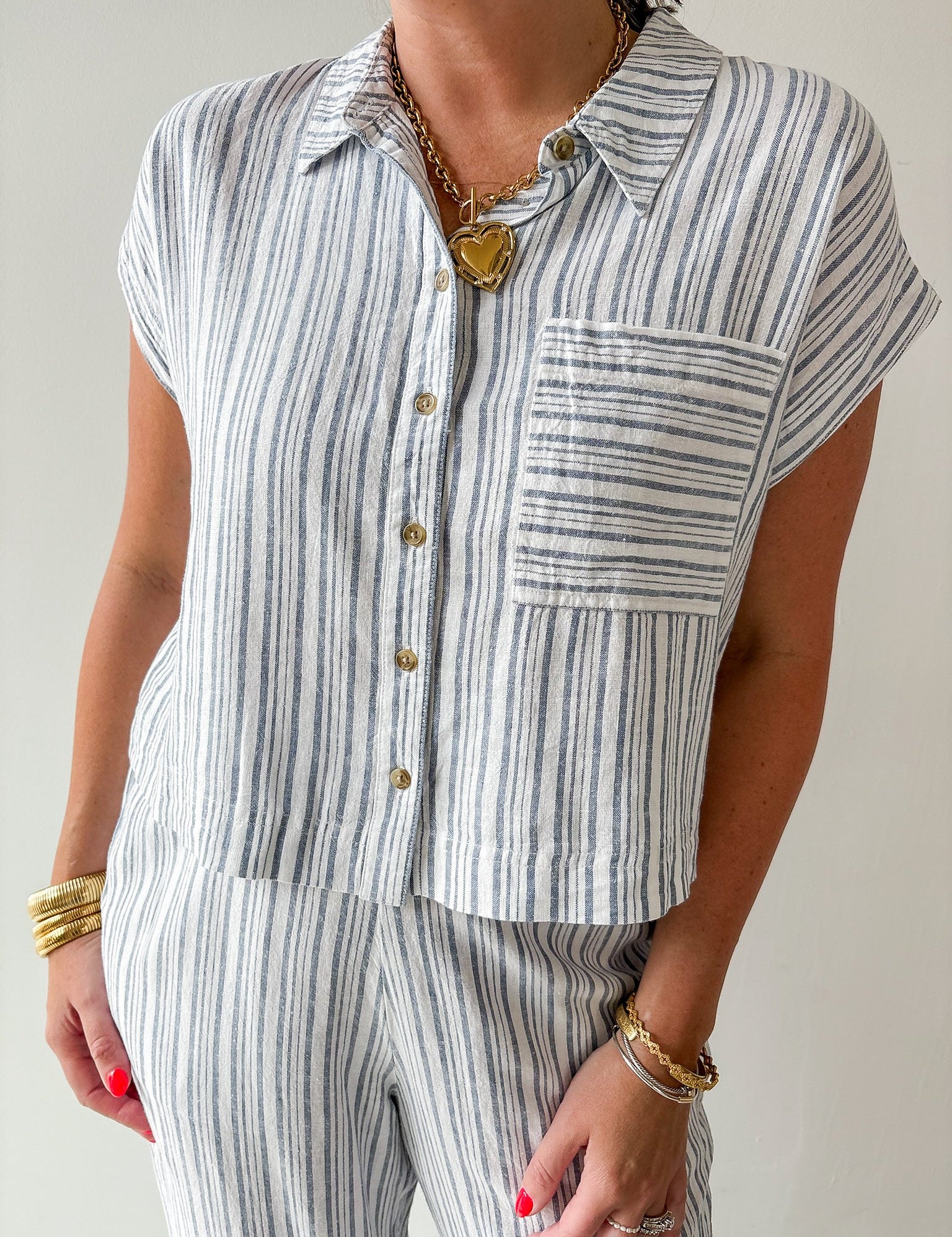 Dana Stripe Top & Pant Set