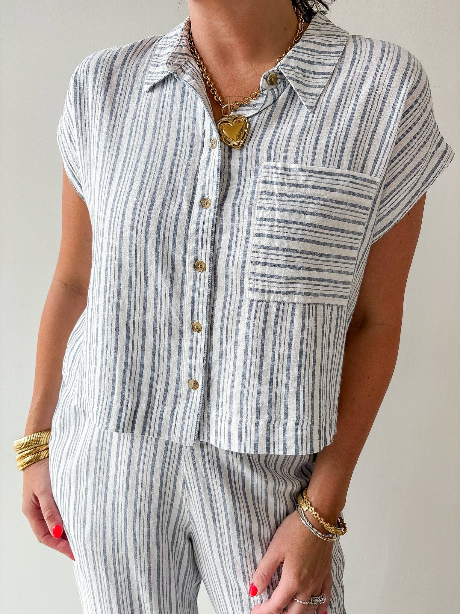 Dana Stripe Top & Pant Set