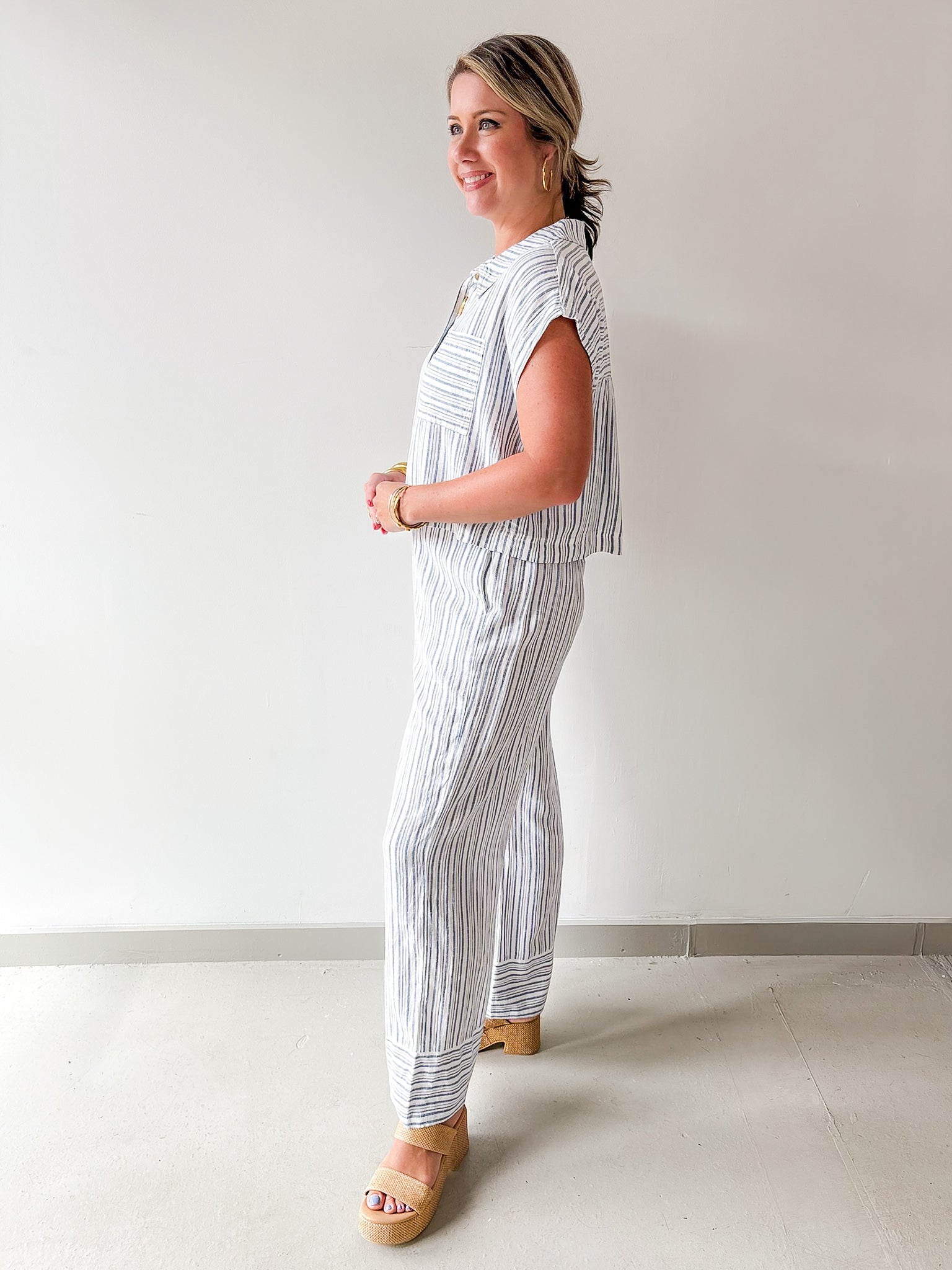 Dana Stripe Top & Pant Set