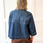 Denim Cape Jacket - Dark