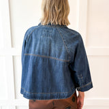 Denim Cape Jacket - Dark