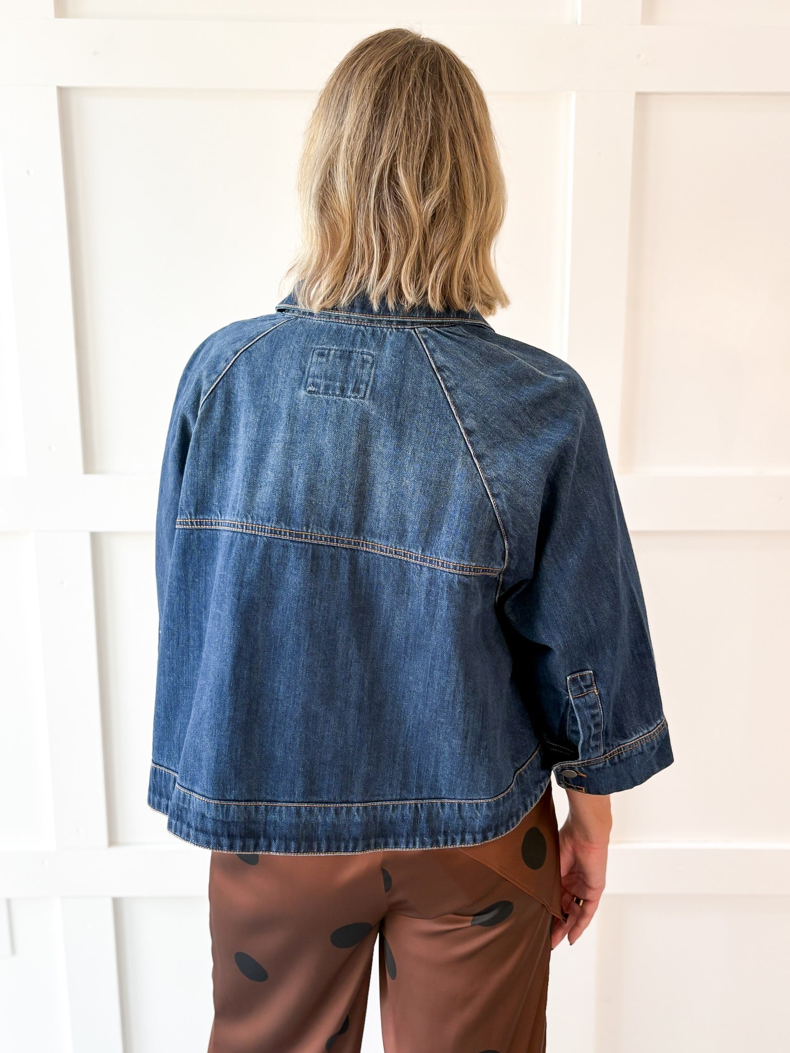 Denim Cape Jacket - Dark