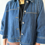 Denim Cape Jacket - Dark