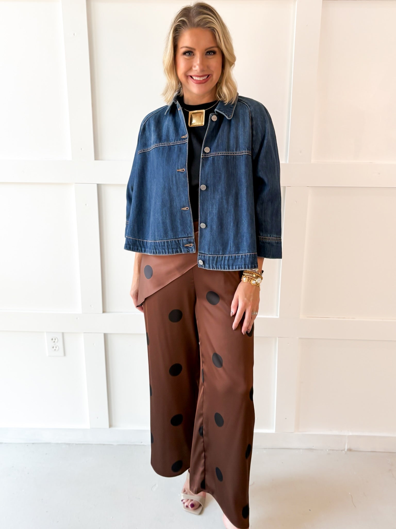 Denim Cape Jacket - Dark