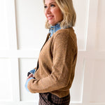 Denim Collared Knit Cardigan