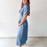 Denim Contrast Stitch Dress