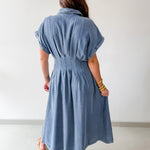 Denim Contrast Stitch Dress