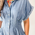 Denim Contrast Stitch Dress