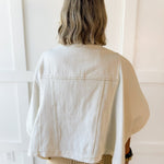 Denim Oversized Cape Jacket - Ecru
