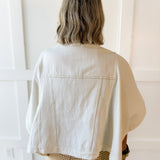Denim Oversized Cape Jacket - Ecru