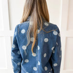 Denim Polka Dot Crop Jacket