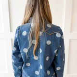 Denim Polka Dot Crop Jacket