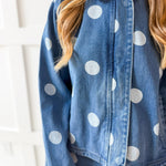 Denim Polka Dot Crop Jacket