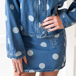 Denim Polka Dot Skirt