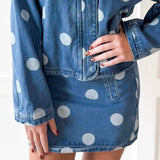 Denim Polka Dot Skirt