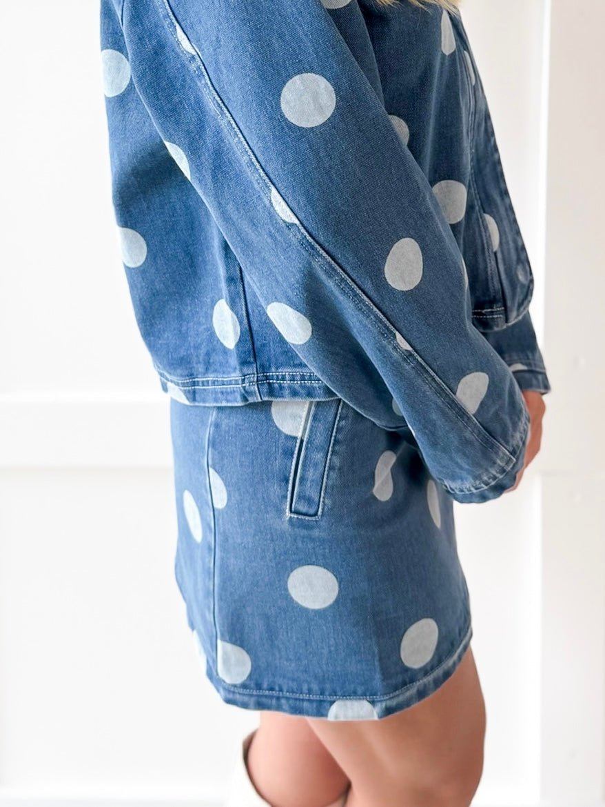 Denim Polka Dot Skirt
