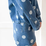 Denim Polka Dot Skirt