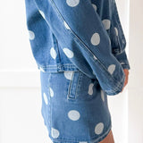 Denim Polka Dot Skirt
