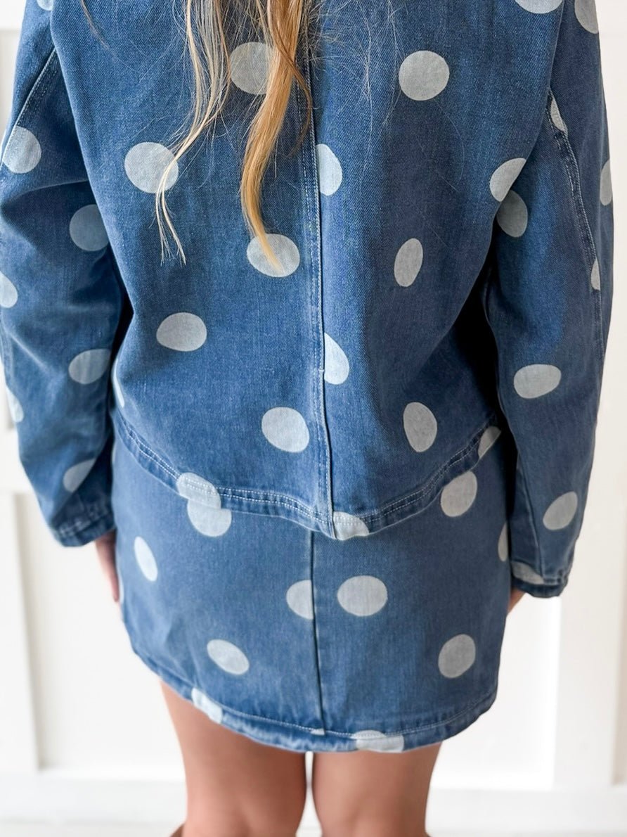 Denim Polka Dot Skirt