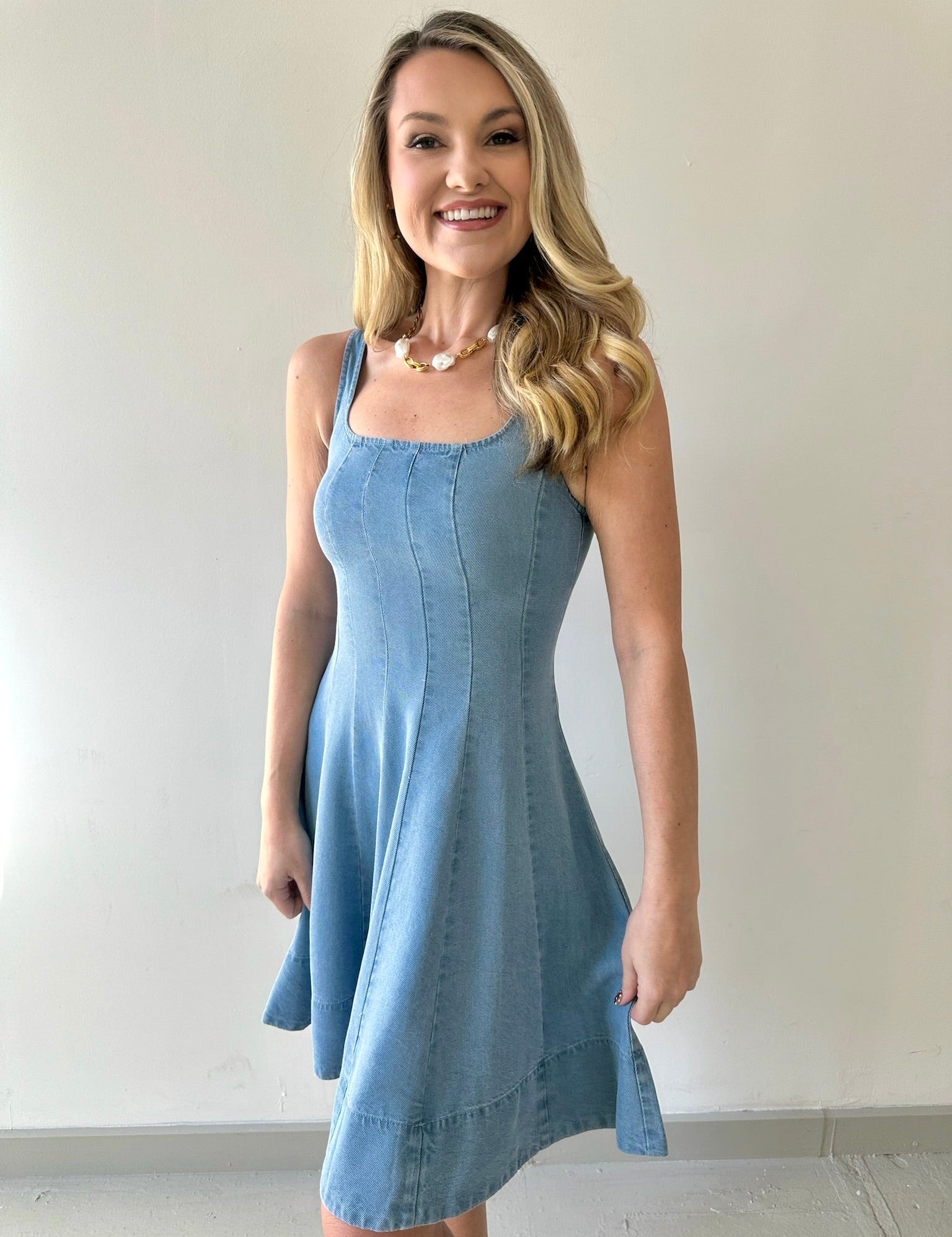 Denim Sleeveless Mini Dress