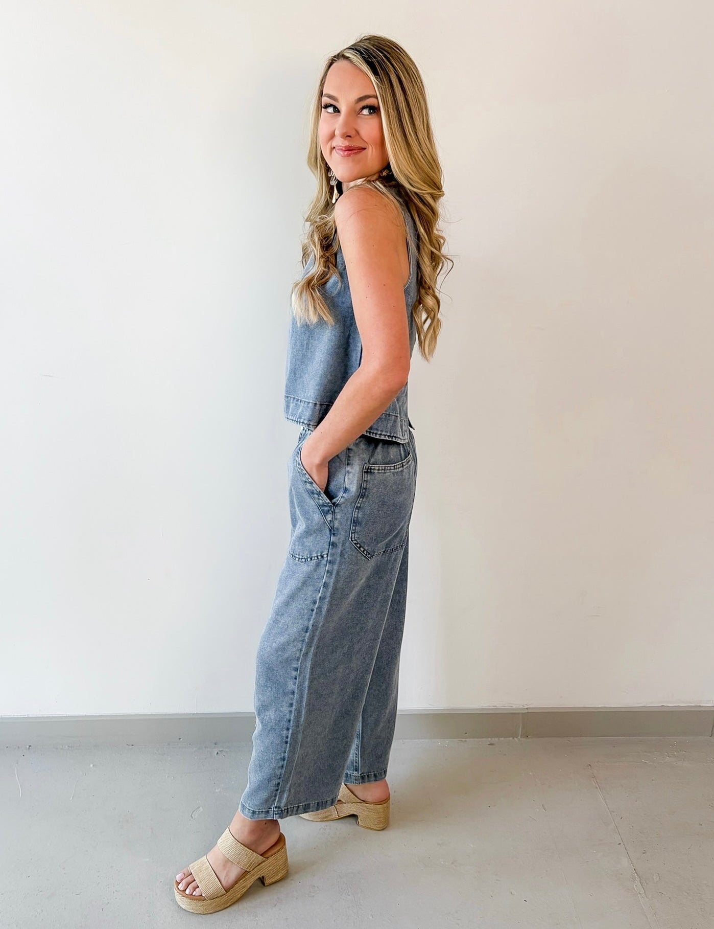 Denim Top & Pant Set