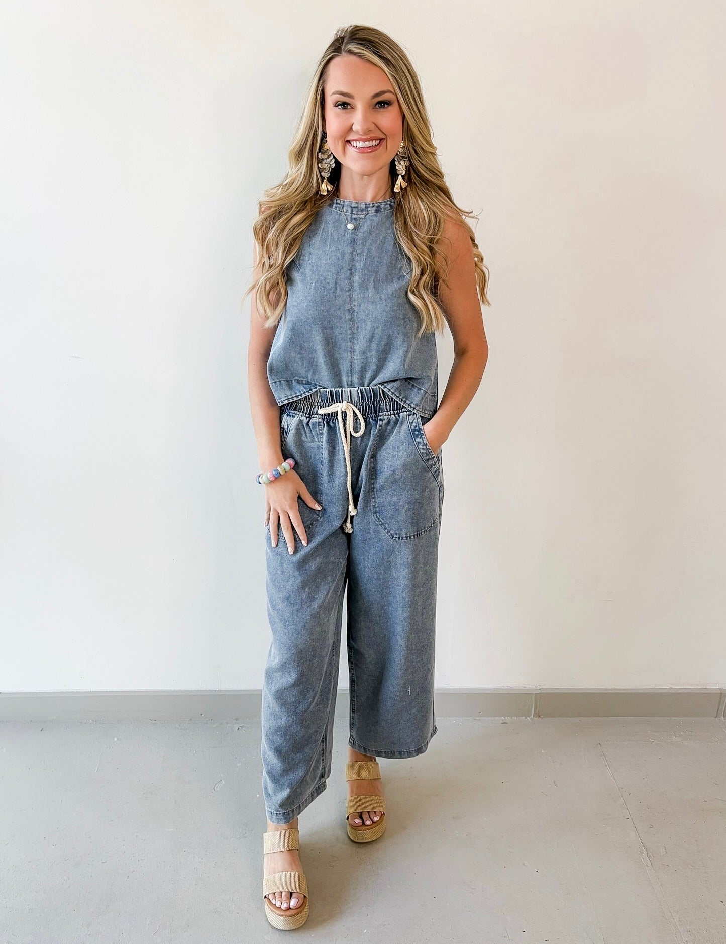 Denim Top & Pant Set