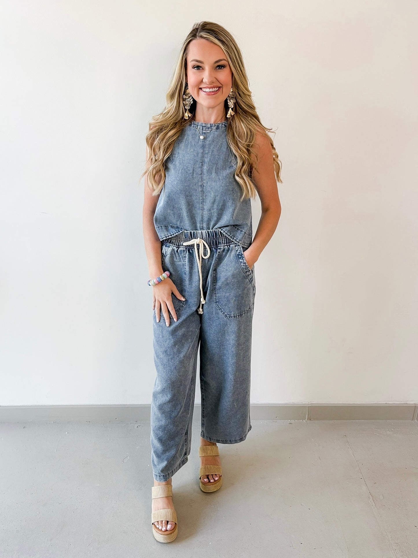 Denim Top & Pant Set