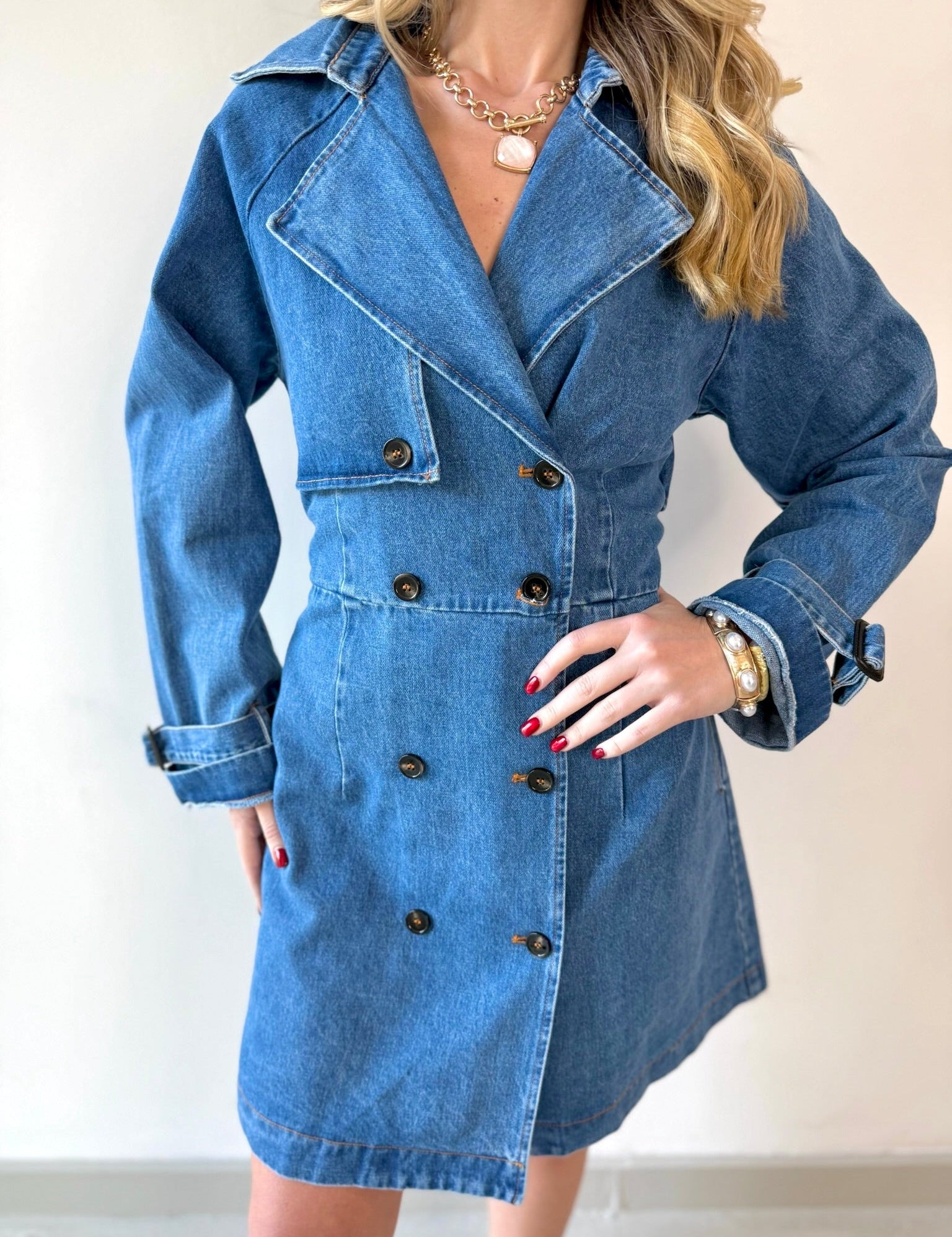 Denim Trench Mini Dress