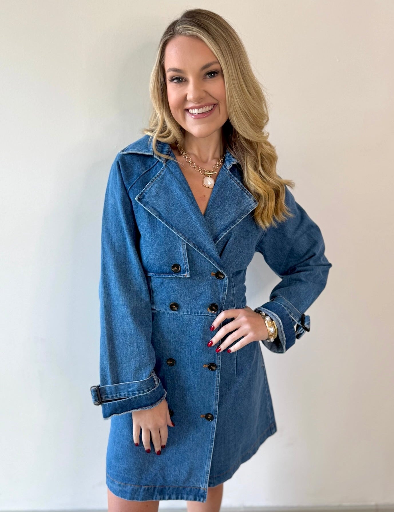 Denim Trench Mini Dress