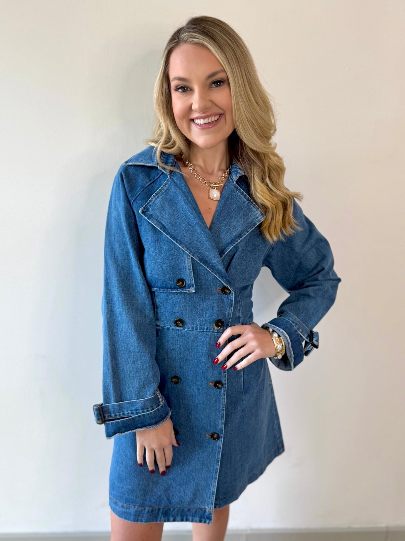 Denim Trench Mini Dress