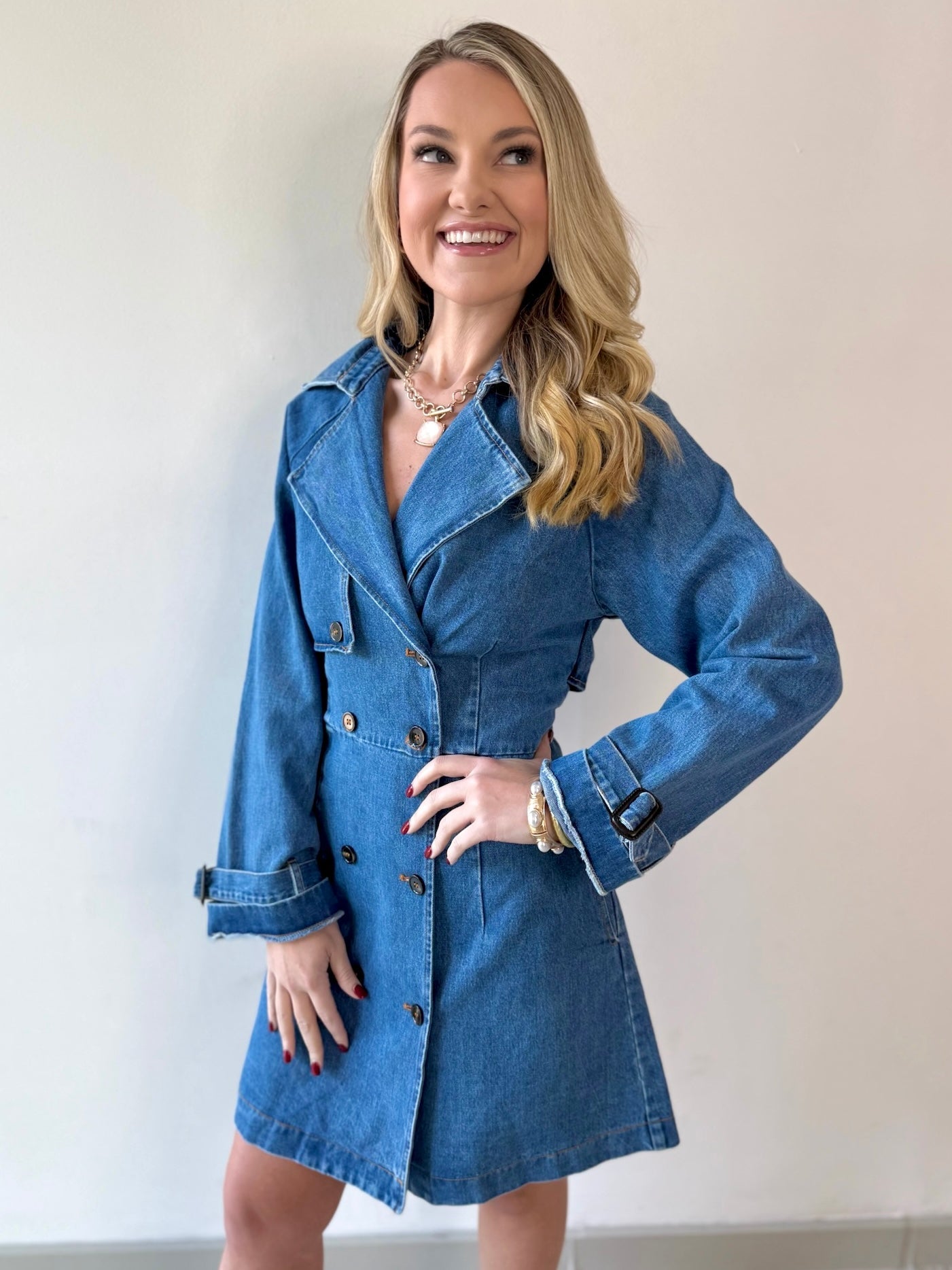Denim Trench Mini Dress