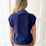 Denim Trench Pocket Top
