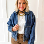 Denim Zip Jacket - Dark