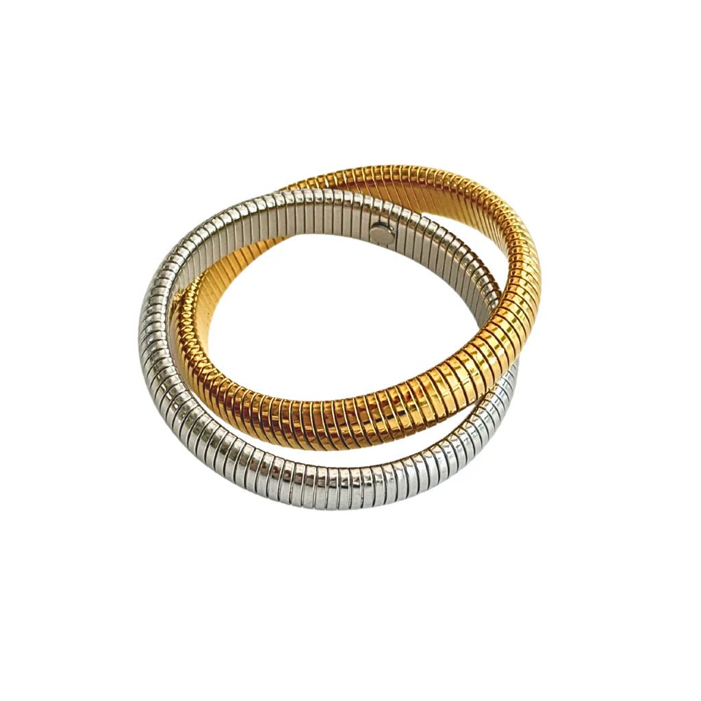 Denise Double Two - tone Coil Bangle